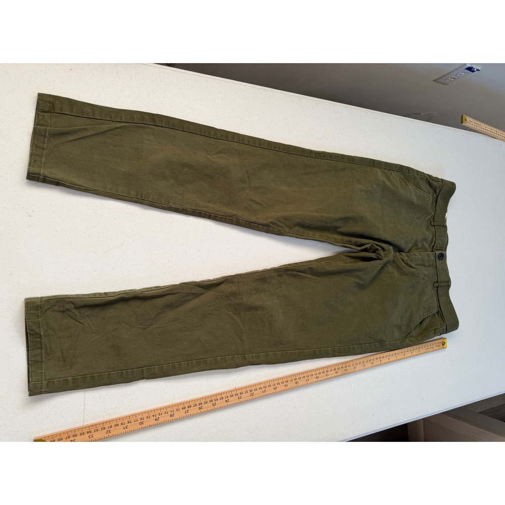 Plaid&Plain Mens Skinny Fit Chino Pants‎ Olive Green 31x30 Stretch Twill 5156